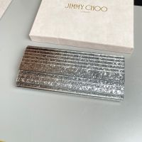 Jimmy Choo Sweetie Clutch Bag in Coarse Glitter Acrylic Silver/Black