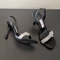 Jimmy Choo Tabatha 95 Sandals Women Nappa Leather Black