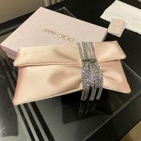 Jimmy Choo Zandra Clutch Bag in Vintage Satin Apricot