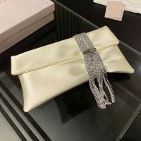 Jimmy Choo Zandra Clutch Bag in Vintage Satin Beige