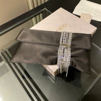 Jimmy Choo Zandra Clutch Bag in Vintage Satin Black