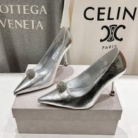Jimmy Choo Orb 95 Pumps Women Velvet Silver