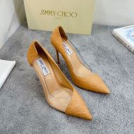 Jimmy Choo Cass 105 Pumps Women Pvc And Calf Leather With JC Emblem Khaki
