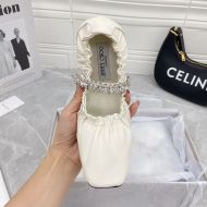 Jimmy Choo Gai Ballerina Flats Women Nappa With Crystal Strap White