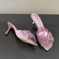 Jimmy Choo Jodi 70 Slides Women Glitter Fabric Rose