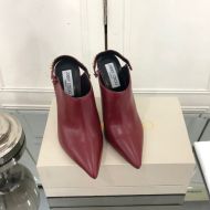 Jimmy Choo Lexx 100 Slingback Mules Women Leather With Chain Trim Burgundy