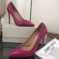 Jimmy Choo Love 100 Pumps Women Crocodile Embossed Leather Rose