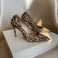Jimmy Choo Love 100 Pumps Women Leopard Leather Brown