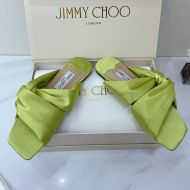 Jimmy Choo Narisa Slides Women Satin Lemon
