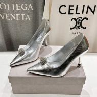 Jimmy Choo Orb 95 Pumps Women Velvet Silver
