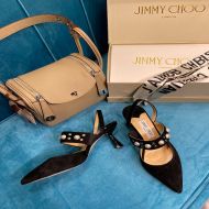 Jimmy Choo Ray 65 Slingback Pumps Women Suede With Pearls Black