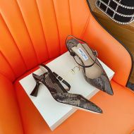 Jimmy Choo Ray 65 Slingback Pumps Women Python Leather With JC Monogram Black