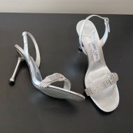 Jimmy Choo Tabatha 95 Sandals Women Nappa Leather Silver