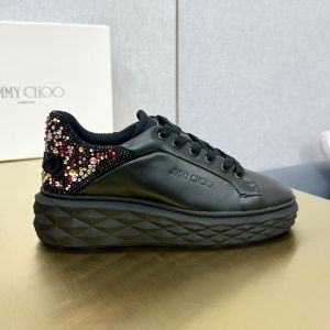 Jimmy Choo Diamond Maxi F II Sneakers Women Nappa Leather with Rhinestone Black/Multicolor